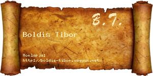 Boldis Tibor névjegykártya